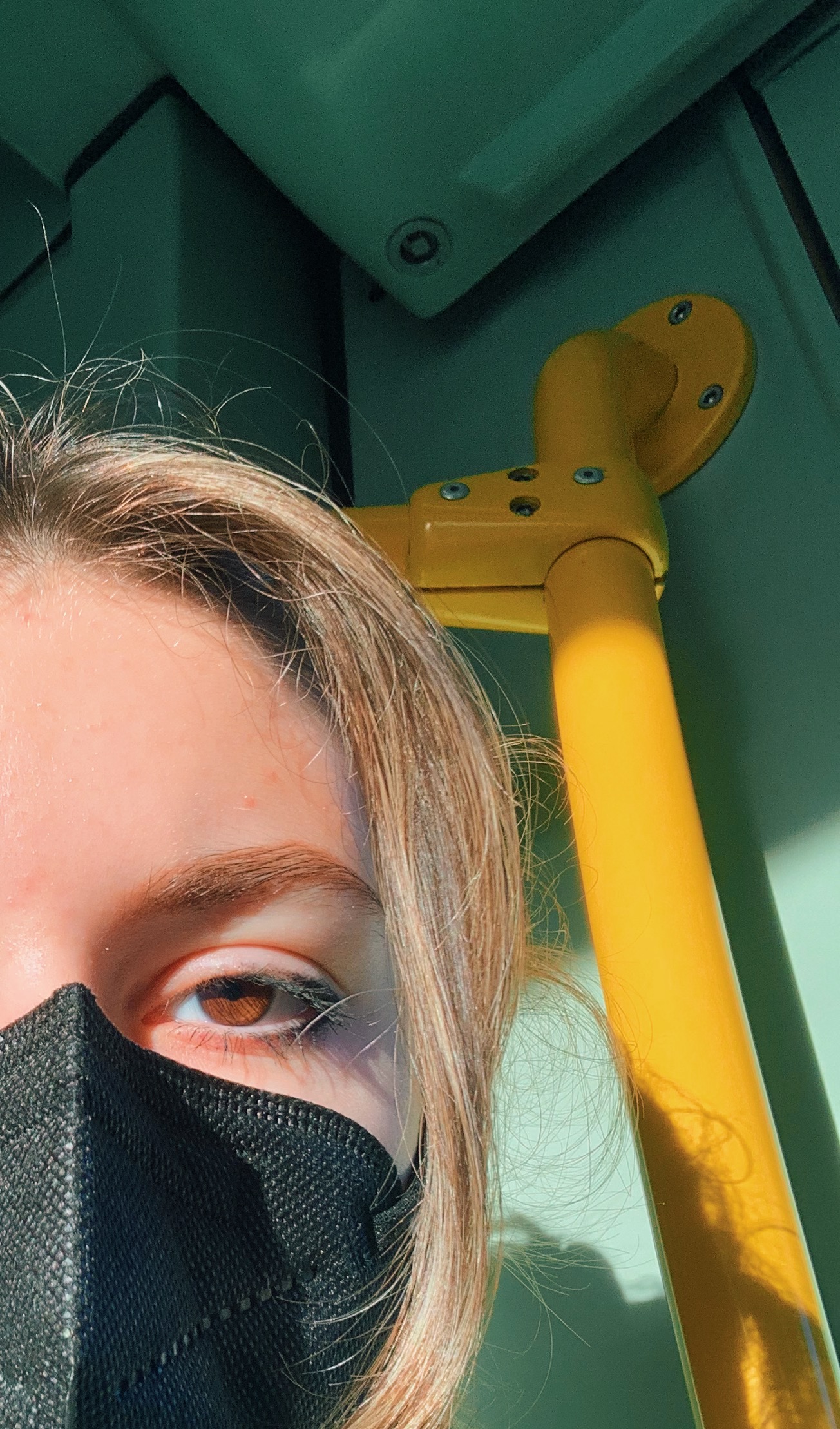 Me and my eye, conquering the public transportation system.