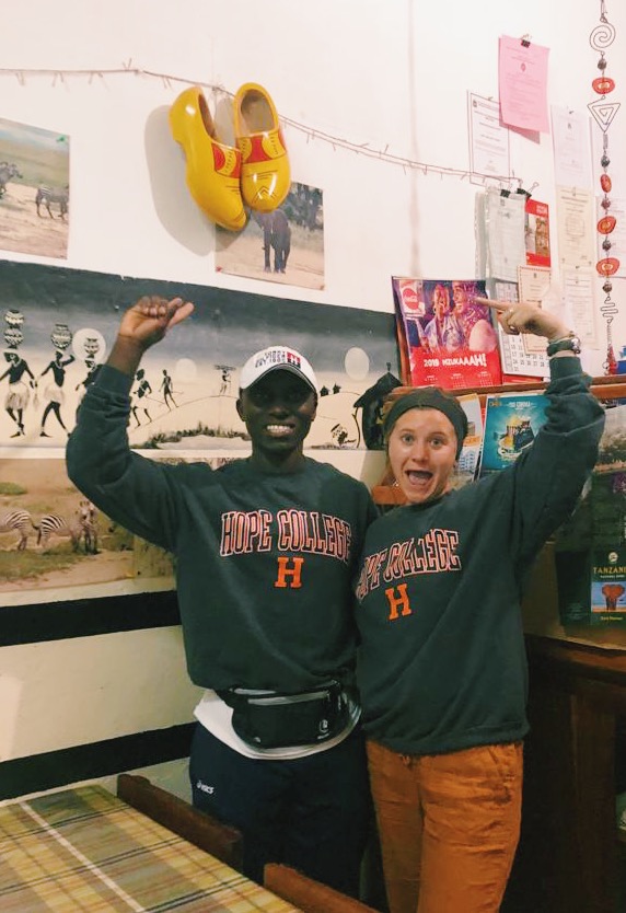 Emmanuel and I both came from Hope but never met before this trip! It's great to have someone else who gets excited about finding Dutch shoes in a Tanzanian restaurant and who you can accidentally show up to class matching with!