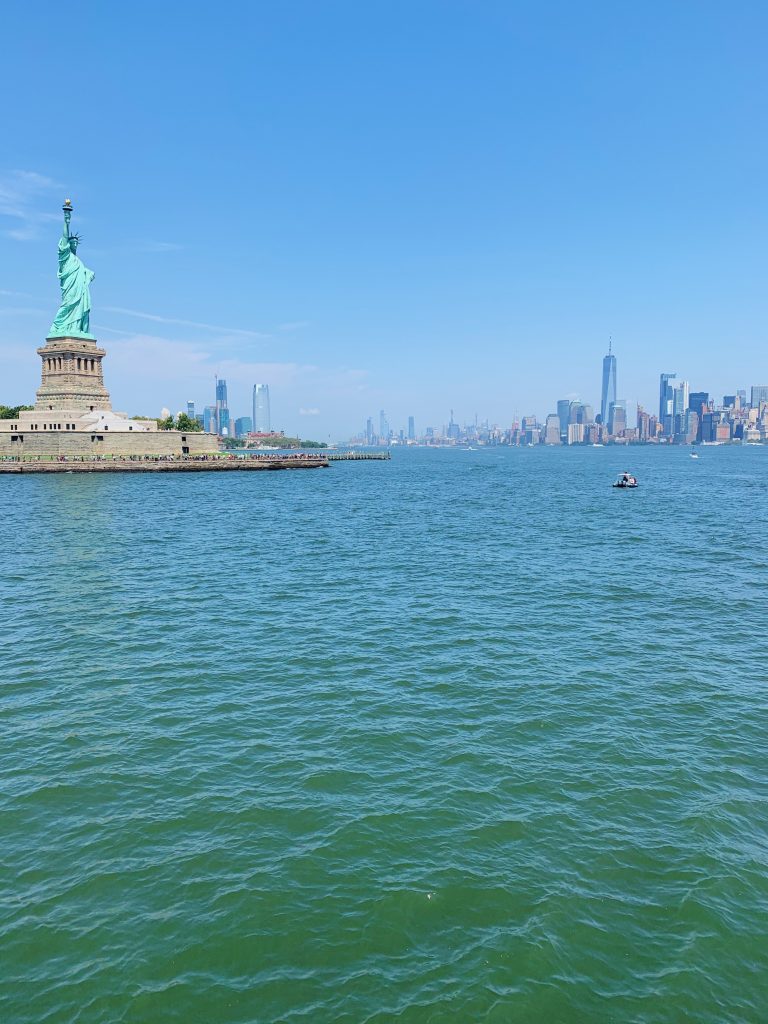 a view of the Statue of Liberty