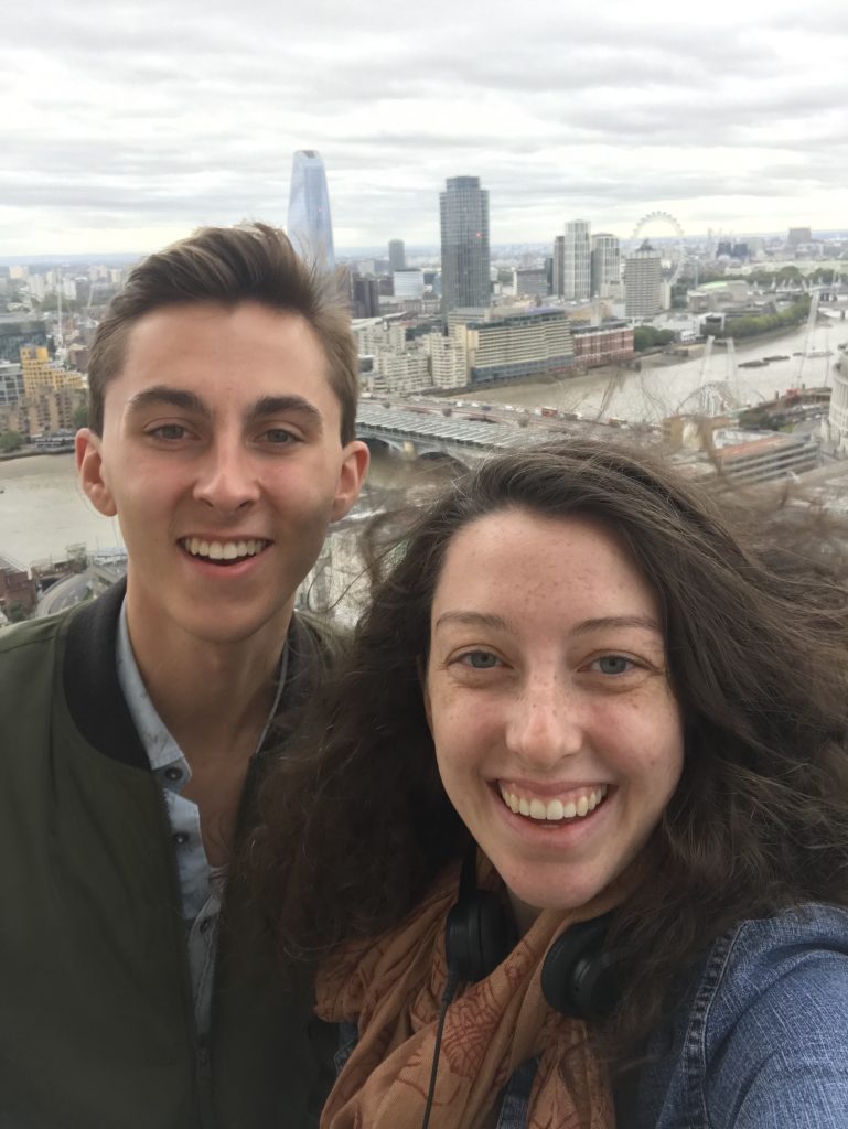 Riley Wilson ('21) and me at the top of St. Paul's Cathedral. In the background you can see the River Thames and the London Eye.