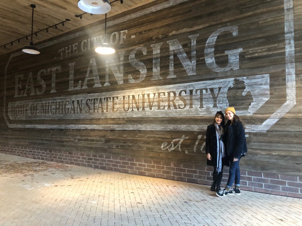 With my sister in my hometown of East Lansing, MI