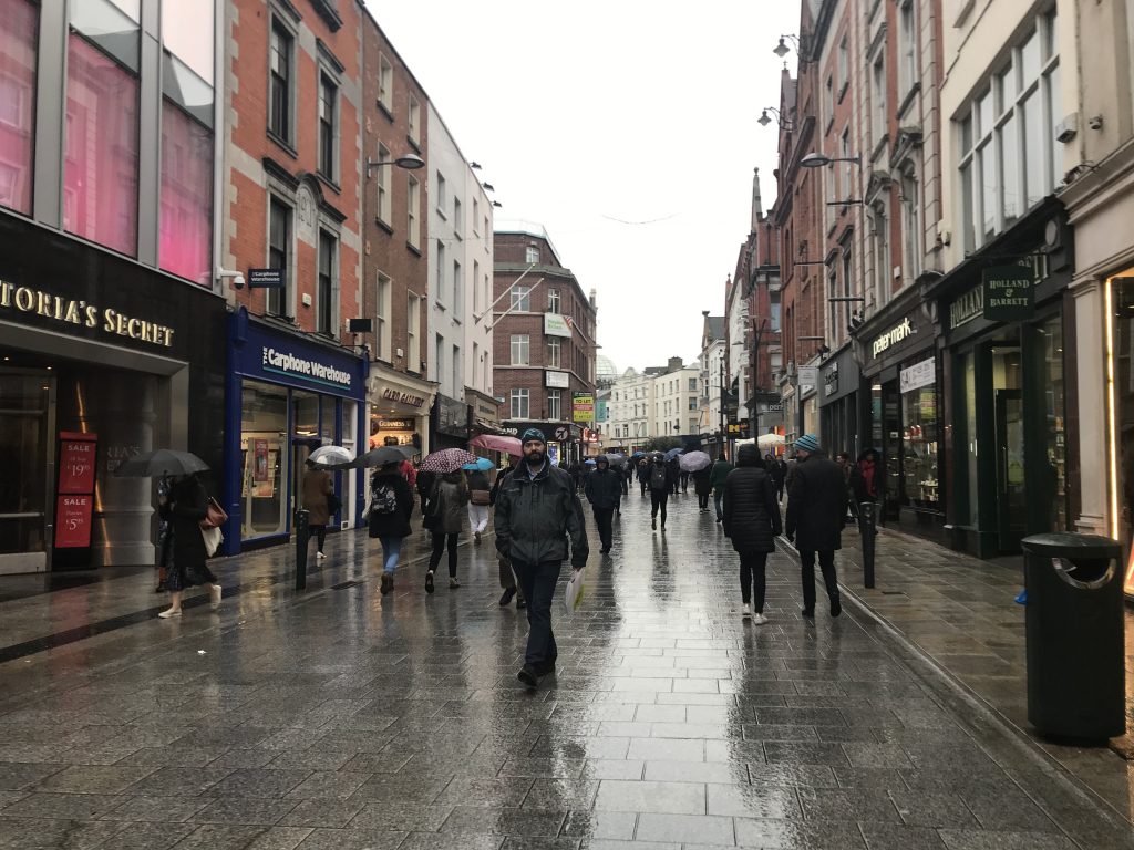 Grafton Street just after a rainfall 