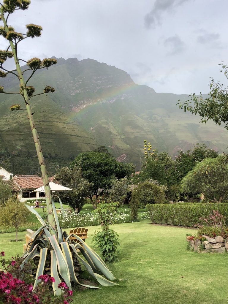 A rainbow we saw over the mountain after a day of orientation classes with intermittent pauses for group games of Frisbee and fútbol. 