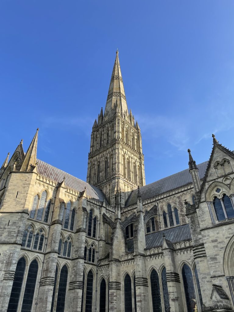 Salisbury Cathedral. 
After spending the afternoon at Stonehenge, a friend and I made our way to the nearby town of Salisbury to grab a bite to eat and walk around. This town is home to Salisbury Cathedral - the tallest steeple in the country!