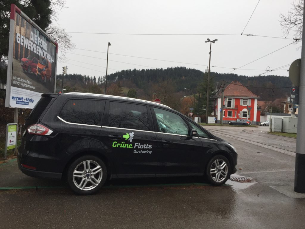 A parking place for a carsharing company in Freiburg. 