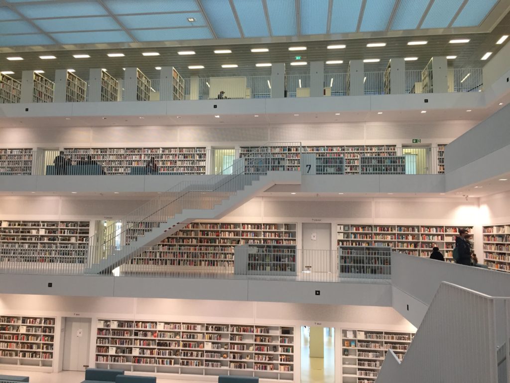 Inside of the Stuttgart Public Library. 