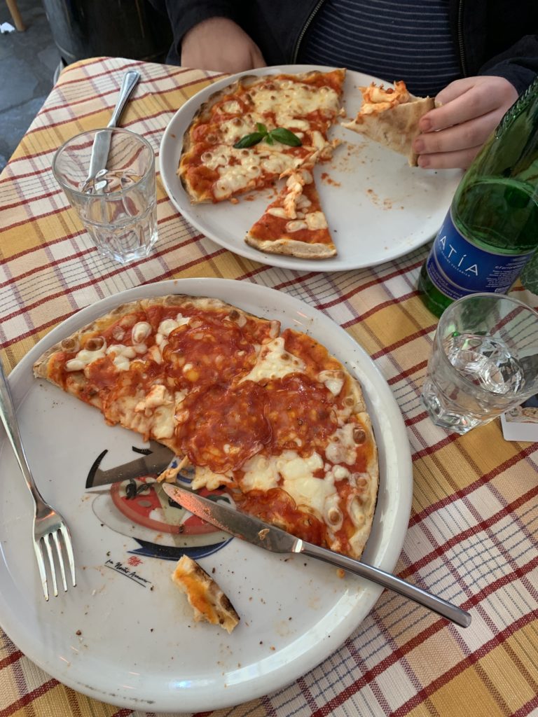 No, this isn't the "big Italian meal" in question. But of course we got pizza.