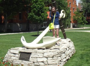 My family stopped by campus the summer before my senior year of high school, and of course, I couldn't resist the classic anchor photo.