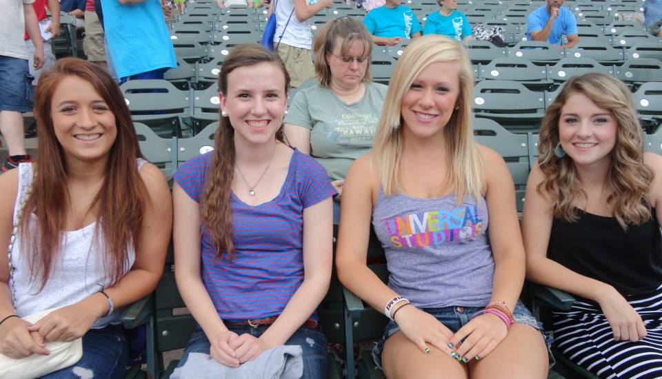 Some friends and I at a baseball game