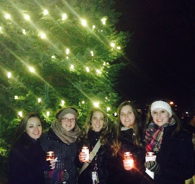 Some friends and I at the tree lighting.