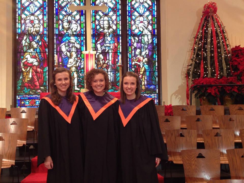 My first Vespers with Elise and Elizabeth!