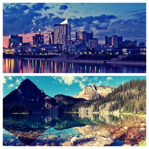 Top: Vienna, Austria Bottom: Banff National Park, Calgary, Canada