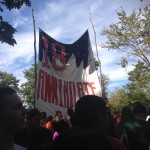 "18 Annihilate" Banner in front of the river