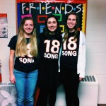 Michelle, our friend Rachel, and I posing in our 1-8 shirts!