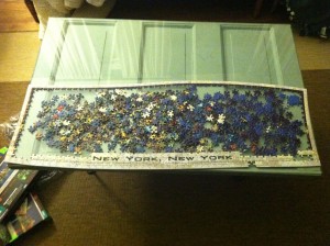 Our pro puzzle skills created this work of art. Looks just like NYC, right?