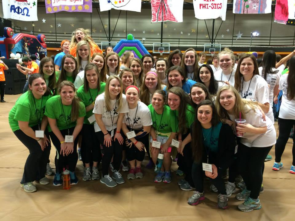 A group of some girls from my sorority and me at DM!