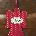 Ashley's Hope Christmas ornament turned everyday door decoration