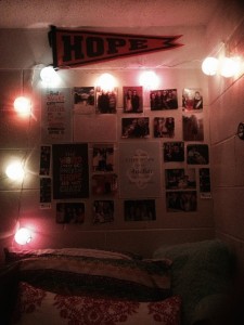 One of my walls with all of my pictures and quotes :)