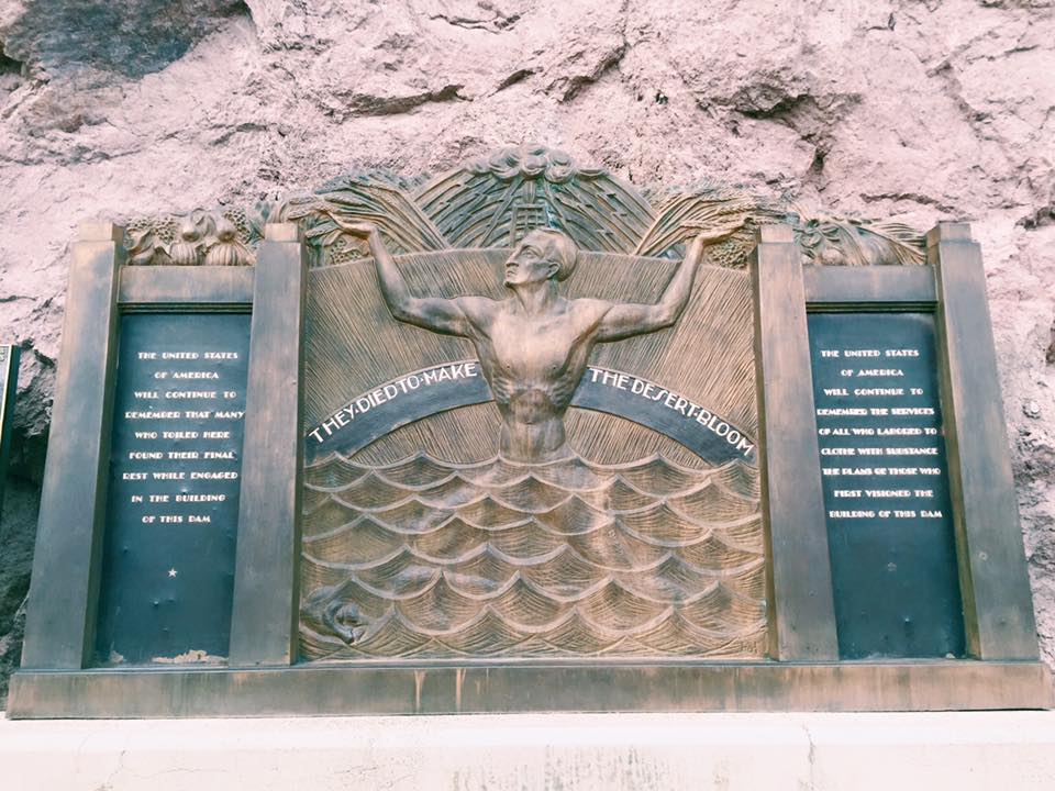 A monument at the Hoover Dam