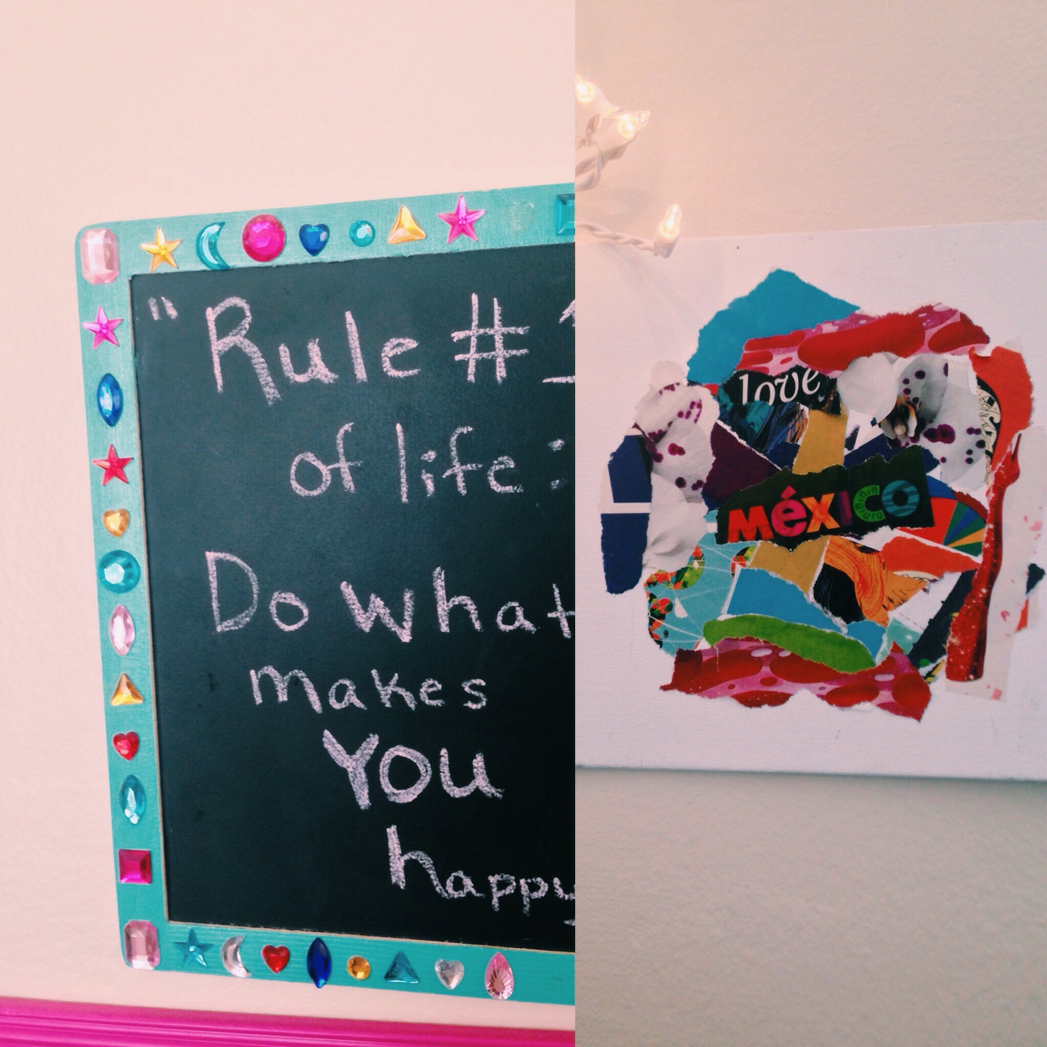 DIY chalkboard and collage 