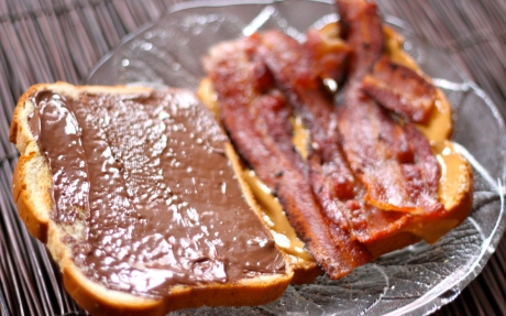 A Nutella, Bacon, and Peanut Butter Sandwich