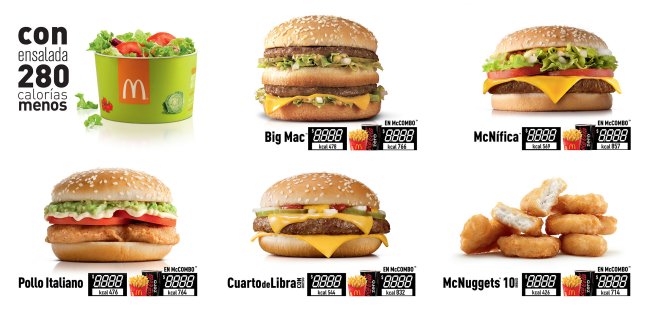 Some options in Chilean McDonald´s. 