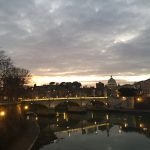 The Tiber river at sunset
