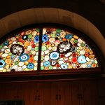 stained glass window made of agate slices