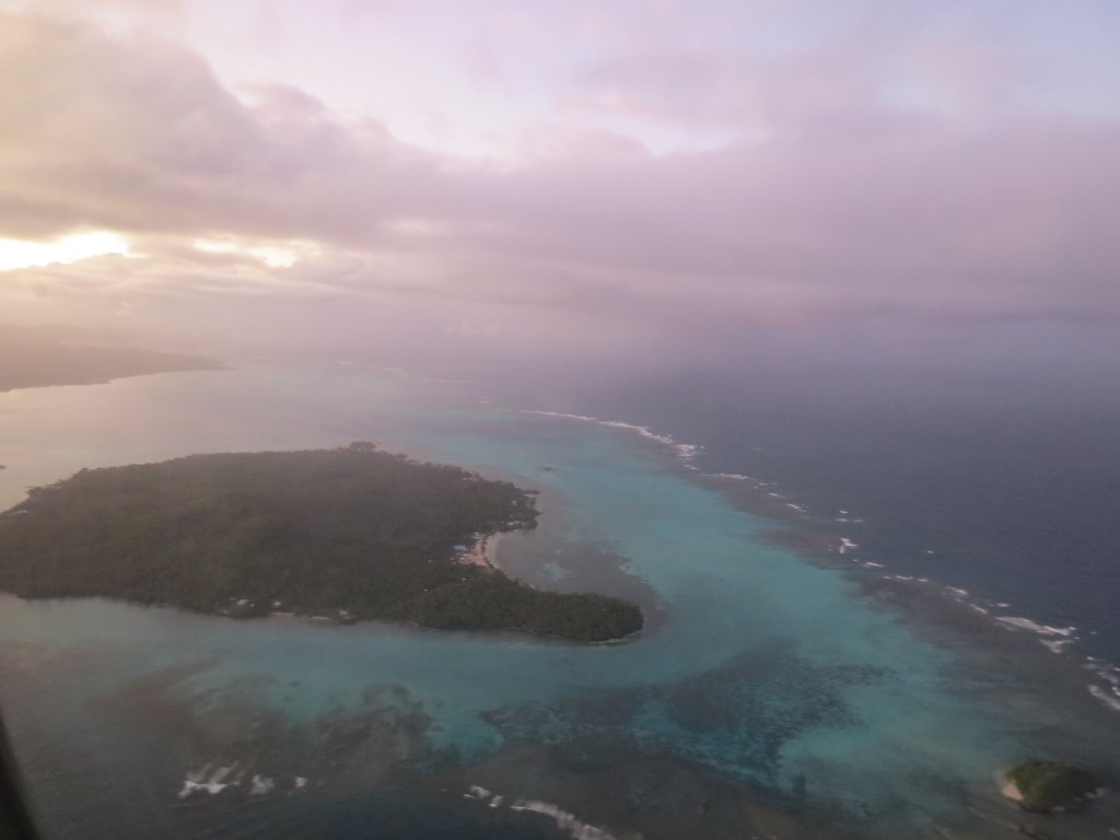 The beautiful Upolu coastline from the air.