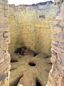 A view of the kiln. The bricks are placed underneath.